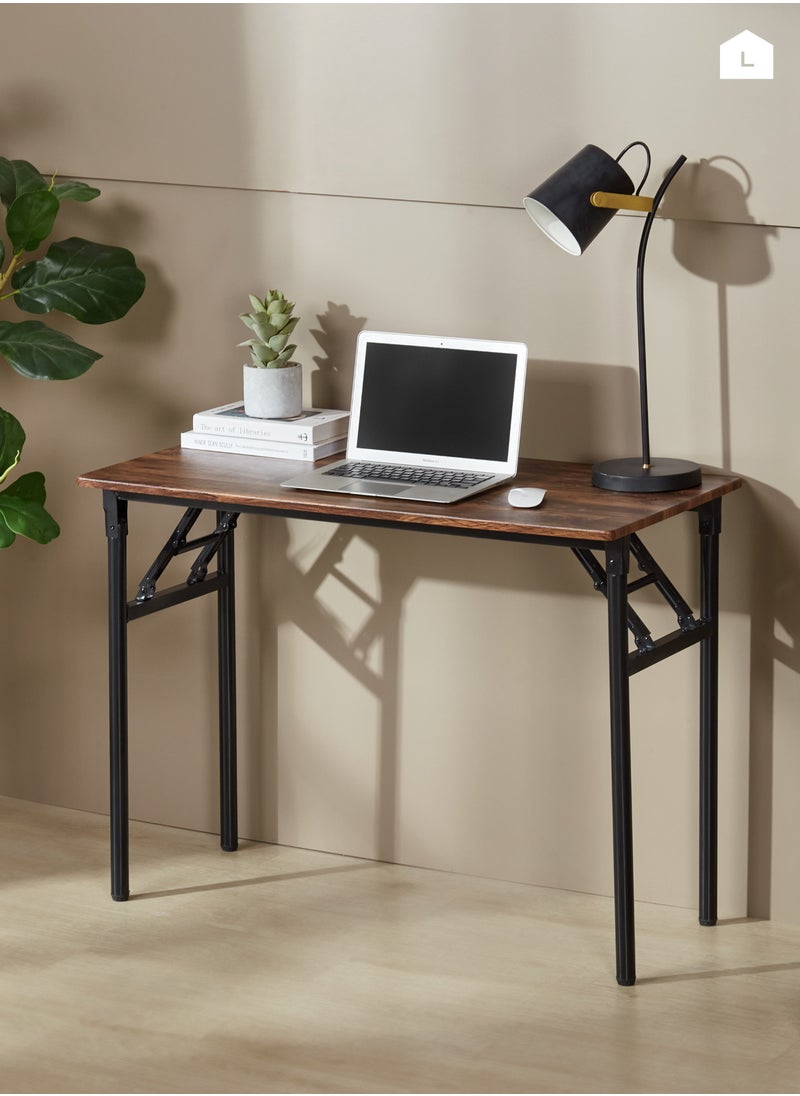 LAWAZIM - Foldable Table -Brown - Compact Folding Desk with Non-Slip Feet, Lightweight and Durable Design, Multi-Purpose for Home Office, Study, Dining, and Small Spaces, (No Assembly Required) - Image 1