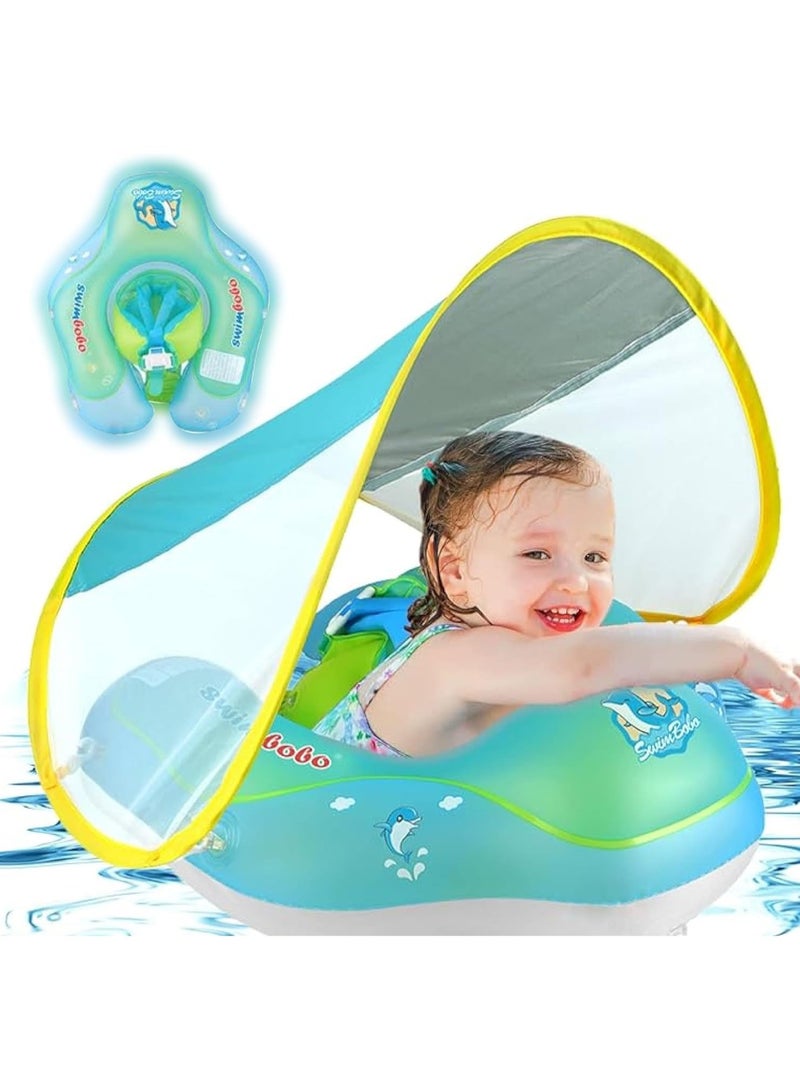 تومشو عوامة سباحة للأطفال، طوق سباحة للأطفال، سترة سباحة للأطفال الصغار، طوق عوامة حول الخصر للأطفال، عوامة قابلة للنفخ مع مظلة، طوق سباحة للأطفال، حوض سباحة لتدريب الأطفال الصغار على السباحة - Image 1