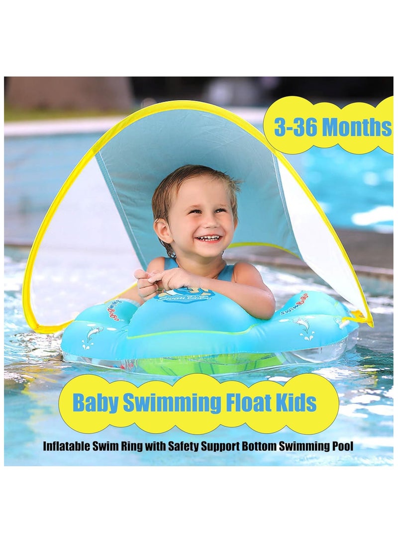تومشو عوامة سباحة للأطفال، طوق سباحة للأطفال، سترة سباحة للأطفال الصغار، طوق عوامة حول الخصر للأطفال، عوامة قابلة للنفخ مع مظلة، طوق سباحة للأطفال، حوض سباحة لتدريب الأطفال الصغار على السباحة - Image 2