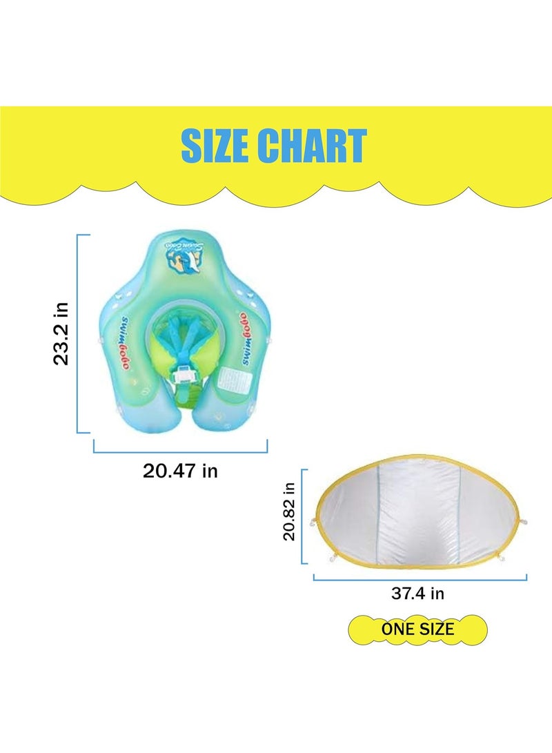 تومشو عوامة سباحة للأطفال، طوق سباحة للأطفال، سترة سباحة للأطفال الصغار، طوق عوامة حول الخصر للأطفال، عوامة قابلة للنفخ مع مظلة، طوق سباحة للأطفال، حوض سباحة لتدريب الأطفال الصغار على السباحة - Image 5