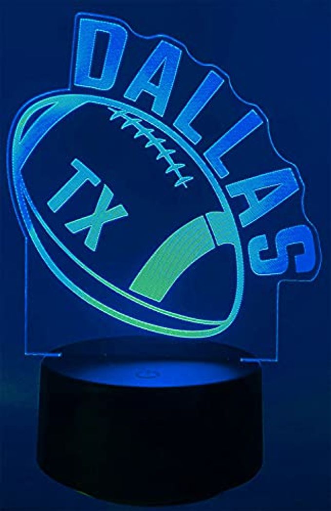 CLORURBANLIVE 3D Football Dallas Night Light 3D Illusion Lamp with Remote Control 16 Color Options Sports Decor Lighting for Fans (Dallas Multicoloured) - Image 4