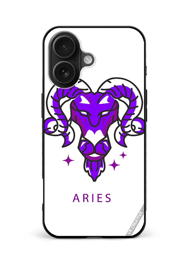 VR CREATIVE Protective Case Cover For Apple iPhone 16 Plus Purple Watercolor Zodiac Sign Design Multicolour