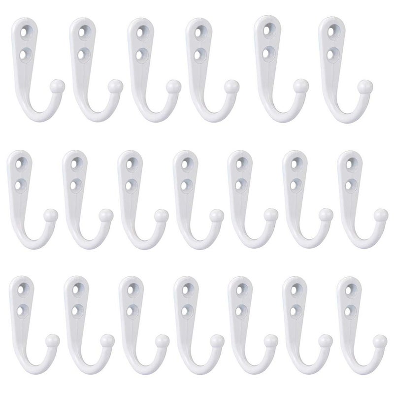 bnafes 20 Pcs Wall Mounted Hook Robe Hooks Single Coat Hanger and 40 Pieces Screws - Image 5