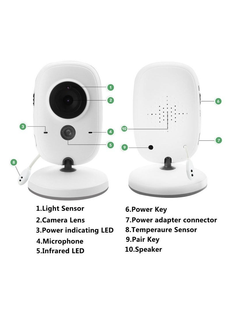 Gonice Babies Video Monitor, Wireless Video Color Baby Monito, 2-Way Audio Talk, Temperature Sensor, Power Saving Mode and Lullabies - Image 2