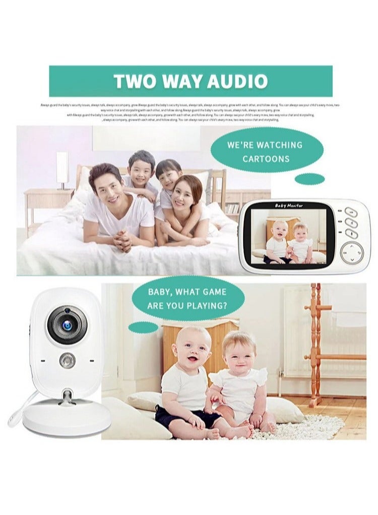 Gonice Babies Video Monitor, Wireless Video Color Baby Monito, 2-Way Audio Talk, Temperature Sensor, Power Saving Mode and Lullabies - Image 3