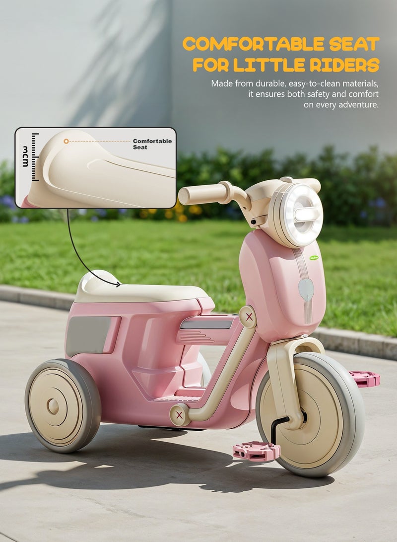 BAYBEE Baby Tricycle for Kids | Toddler Tricycle with Dazzling Music and Durable Sturdy frame & 3 Wheels Safe Design Kids Trikes | Baby Cycle Kids Cycle | Easy to Assemble | Baby Tricycle for Children 1.5 to 4 Years Boy Girl Pink - Image 4