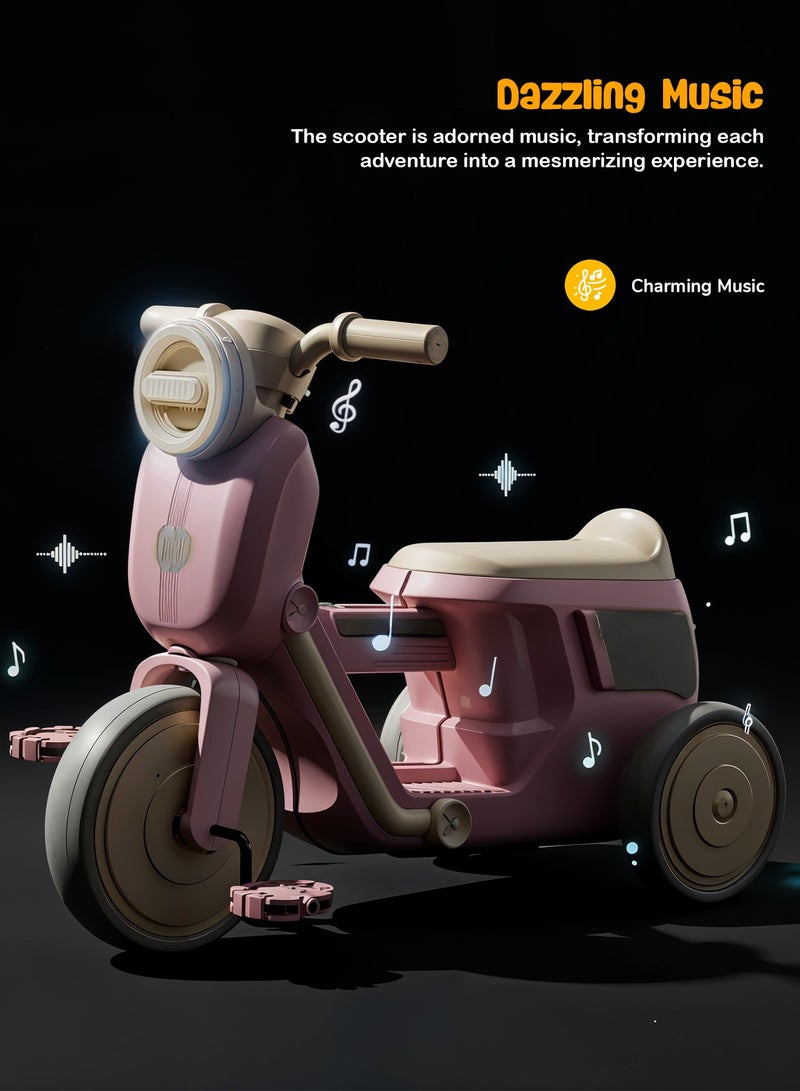 BAYBEE Baby Tricycle for Kids | Toddler Tricycle with Dazzling Music and Durable Sturdy frame & 3 Wheels Safe Design Kids Trikes | Baby Cycle Kids Cycle | Easy to Assemble | Baby Tricycle for Children 1.5 to 4 Years Boy Girl Pink - Image 2