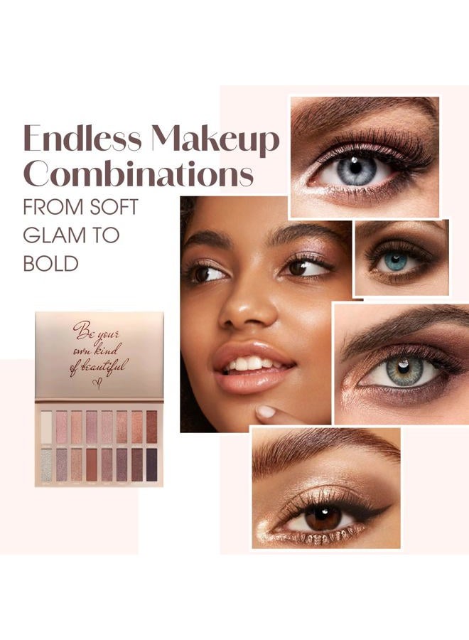Lamora لوحة ظلال العيون - لوحة مكياج العيون مع 16 لون مصبوغ بدرجة عالية من الألوان غير اللامعة واللامعة - نباتي وقابل للدمج - Image 3