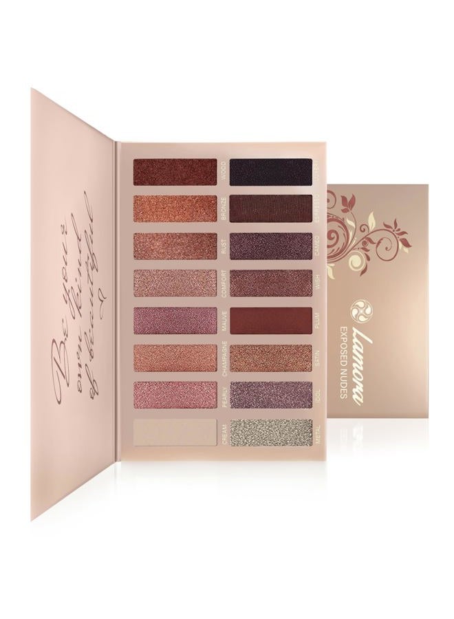 Lamora لوحة ظلال العيون - لوحة مكياج العيون مع 16 لون مصبوغ بدرجة عالية من الألوان غير اللامعة واللامعة - نباتي وقابل للدمج - Image 1