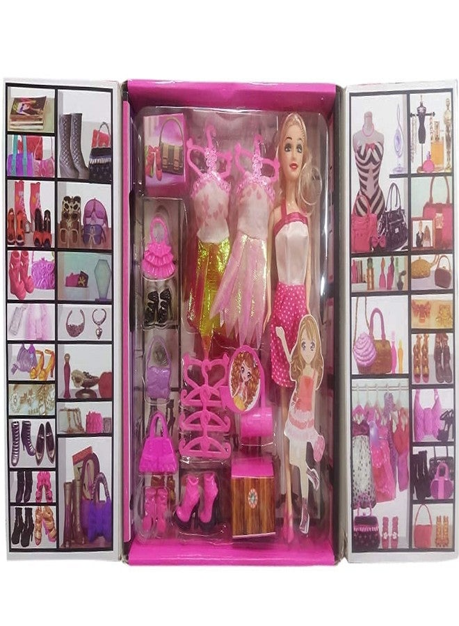 HS ENTERPRISE Fashion Girl's, Fashion Doll with Dresses Makeup and Cute Doll Accessories Style Wardrobe Doll Set for Girls, Doll Toy for Kids Girls and Boys Dolls (Color May Vary) - Image 1