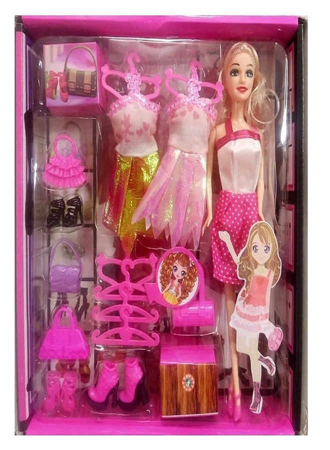 HS ENTERPRISE Fashion Girl's, Fashion Doll with Dresses Makeup and Cute Doll Accessories Style Wardrobe Doll Set for Girls, Doll Toy for Kids Girls and Boys Dolls (Color May Vary) - Image 3