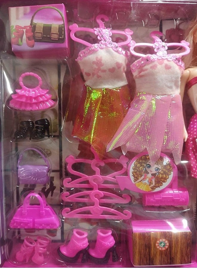 HS ENTERPRISE Fashion Girl's, Fashion Doll with Dresses Makeup and Cute Doll Accessories Style Wardrobe Doll Set for Girls, Doll Toy for Kids Girls and Boys Dolls (Color May Vary) - Image 2