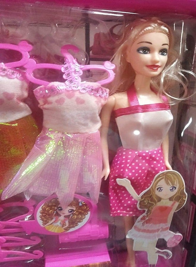 HS ENTERPRISE Fashion Girl's, Fashion Doll with Dresses Makeup and Cute Doll Accessories Style Wardrobe Doll Set for Girls, Doll Toy for Kids Girls and Boys Dolls (Color May Vary) - Image 4