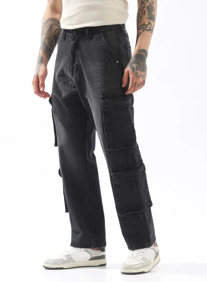هاي ستار Black Jeans Plain Button Woven Full Mid-Rise for Men – Make every day iconic