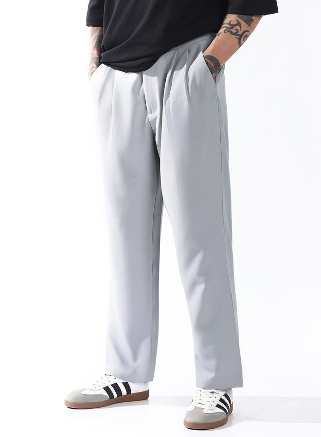 Hubberholme Men Relaxed Fit Wrinkle Free Wash Pleated Korean Pants - Image 2
