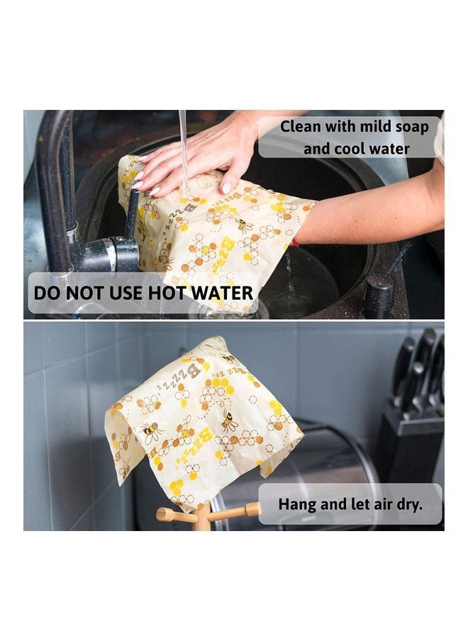NIBEMINENT 3-Piece Beeswax Food Wrappers Cling Film Yellow/Brown  - Image 2