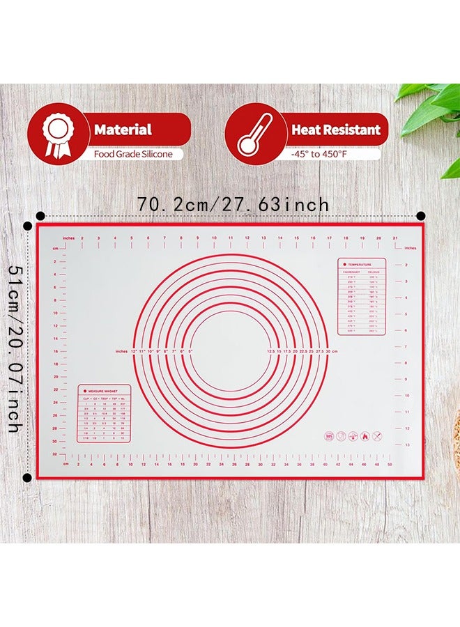 حصيرة خبز سيليكون، حصيرة معجنات غير قابلة للانزلاق لفرد العجين، وقشرة الفطيرة والفوندان، وبطانة فرن مع قياس - Image 2