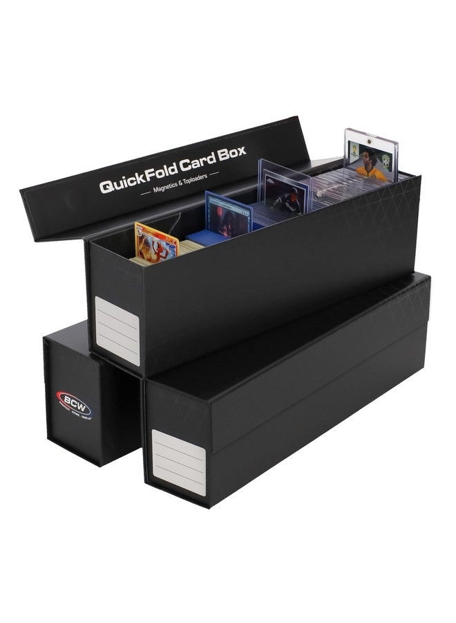 BCW QuickFold Card Boxes - Toploader Storage | Fits 850-1200 Cards Each | Magnetic Closure, Easy Assemble - 3 Pack - Image 1