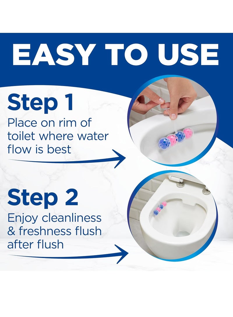 Bloo P Activ Balls Flowers Twin 50g – Pack of 5 | Floral Fragrance Toilet Rim Block with Blue Water, Foaming Action & Anti-Limescale Protection - Image 5