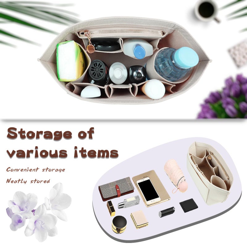 Lckaey Purse Organizer For Longchamp Purse For Long Champ Le Pliage Insert organizer1012-25beige-L - Image 5