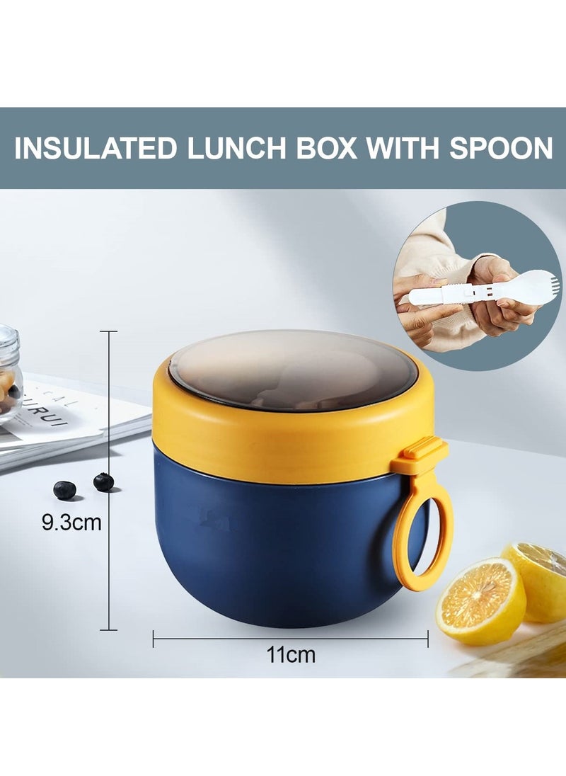 KASTWAVE - Food Jar For Kids with Foldable Spoon Vacuum Insulated Stainless Steel Thermal Food Container Food Thermos Soup Cup Leak Proof Hot Cold Food for School Office Picnic Travel Outdoors - Image 1