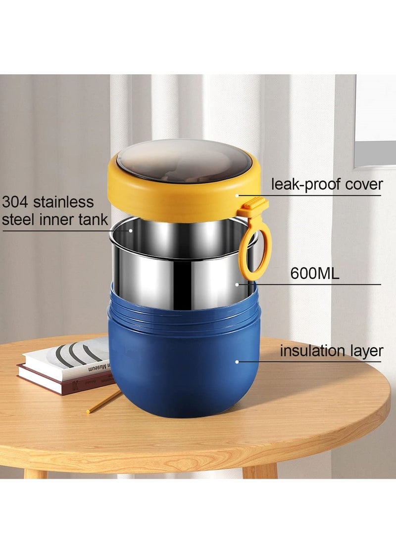 KASTWAVE - Food Jar For Kids with Foldable Spoon Vacuum Insulated Stainless Steel Thermal Food Container Food Thermos Soup Cup Leak Proof Hot Cold Food for School Office Picnic Travel Outdoors - Image 1