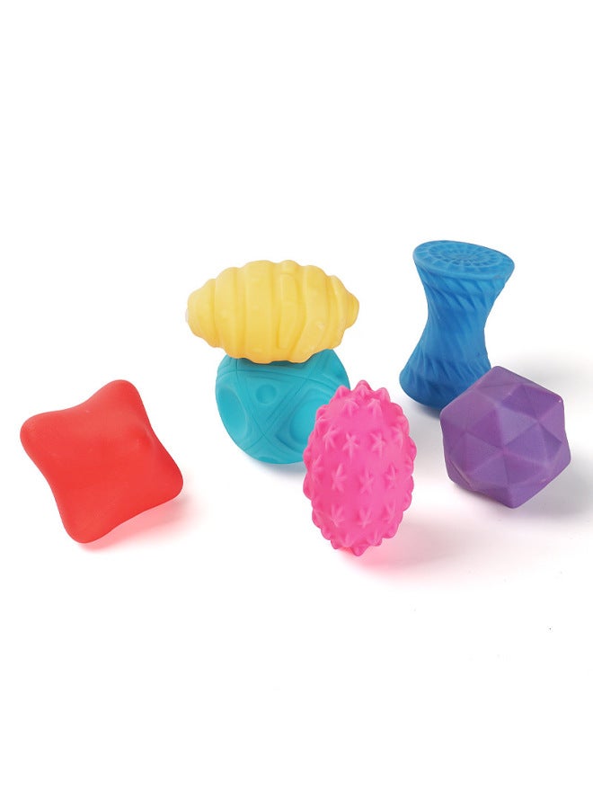 إسكدنيا Baby Soft Rubber Hand Grab Ball Tactile Perception Training Ball Grasping Toy Touch Ball Massage Ball Chew Toy-Color:Bulk Single (diamond Dark Color) - Image 1