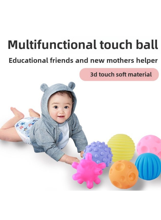 إسكدنيا Baby Soft Rubber Hand Grab Ball Tactile Perception Training Ball Grasping Toy Touch Ball Massage Ball Chew Toy-Color:Bulk Single (diamond Dark Color) - Image 2