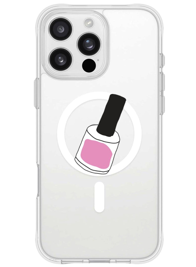 Theodor iPhone 16 Pro Max Magsafe Magnetic Case for iPhone Compatible with Wireless Charging, Shockproof Phone Bumper Cover - Nail Paint 1 - Image 1