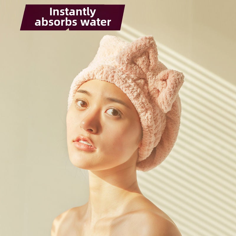 Generic Coral Fleece Quick-Dry Hair Towel Wrap Lotus root powder [source factory] 