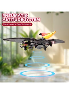 LIVVY Flying Dinosaur RC Jet Fighter L0713 – Remote Control Airplane Toy for Kids & Adults with 360° Stunts, One-Key Take Off, LED Lights, 2.4GHz Gyro & USB Charging | طيارة ريموت ديناصور، طائرة نفاثة للأطفال، طياره درون، طائرة تحكم عن بعد، طائرة أطفال، RC Dinosaur Drone (Red & Black)  - Image 5