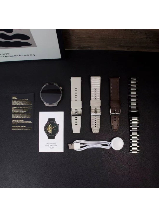 Ordinary Master Smartwatch - 1.73-inch HD screen, unisex waterproof smartwatch, compatible with iOS and Android systems, long battery life, Bluetooth calling and photography, 24-hour health monitoring, built-in 100+ sports modes, supports cycling, multi-functional, includes four free watch straps (black). - Image 2