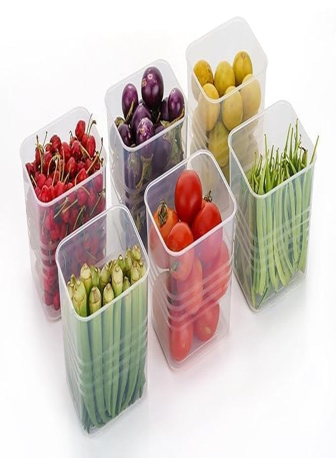 NILHARI Plastic Fridge Storage Boxes for Fruits and Vegetables/Multipurpose Containers For Storage Space-Saving/Refrigerator Side Door Organizer Bins For Fridge Kitchen Bathroom Stationery (6) - Image 1