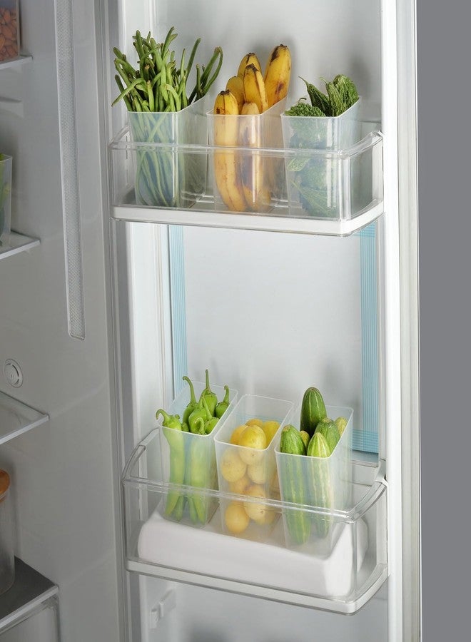 NILHARI Plastic Fridge Storage Boxes for Fruits and Vegetables/Multipurpose Containers For Storage Space-Saving/Refrigerator Side Door Organizer Bins For Fridge Kitchen Bathroom Stationery (6) - Image 3