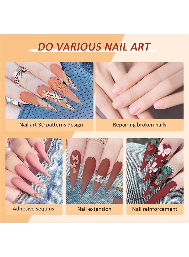 Saviland Poly Gel Nail Kit - 7 Colors Glitter Poly Gel Nail Extension Nail Kit with Slip Solution Christmas Nail Art Builder Nail Gel All-In-One Poly Nail Gel Kit for Nail Manicure Beginner Starter Ki - Image 3