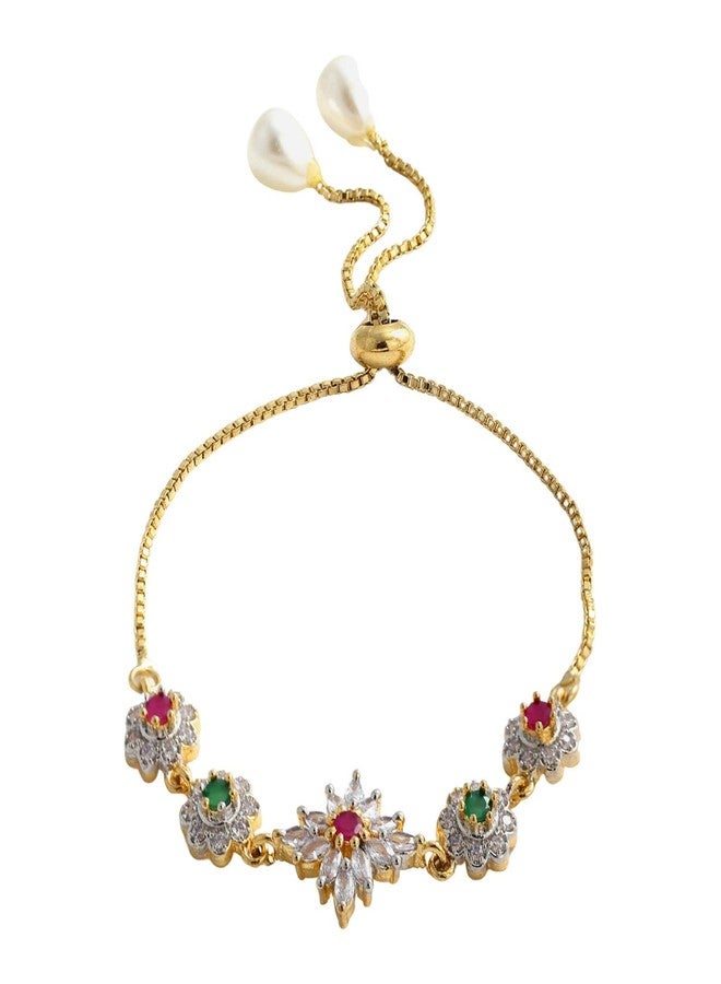 KENNICE Gold-Plated Cubic Zirconia Necklace with Earrings, Bracelet and Ring Jewellery Set for Girls and Women - Image 5