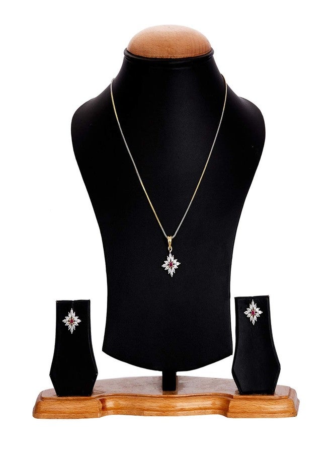 KENNICE Gold-Plated Cubic Zirconia Necklace with Earrings, Bracelet and Ring Jewellery Set for Girls and Women - Image 3
