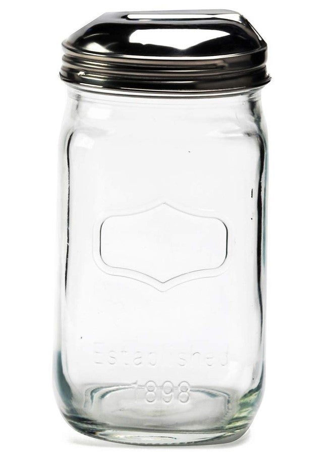 سيركل وير علبة زجاجية لحفظ السكر من سيركلوير يوركشاير ماسون بغطاء معدني، مثالية لحفظ وتخزين الطعام في المنزل والمطبخ، مناسبة للقهوة والشاي والتوابل والحبوب، وتُضفي لمسة ريفية أنيقة على ديكور منزلك، سعة 18.25 أونصة، شفافة. - Image 1