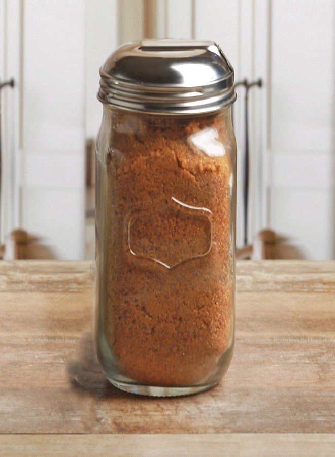 سيركل وير علبة زجاجية لحفظ السكر من سيركلوير يوركشاير ماسون بغطاء معدني، مثالية لحفظ وتخزين الطعام في المنزل والمطبخ، مناسبة للقهوة والشاي والتوابل والحبوب، وتُضفي لمسة ريفية أنيقة على ديكور منزلك، سعة 18.25 أونصة، شفافة. - Image 2