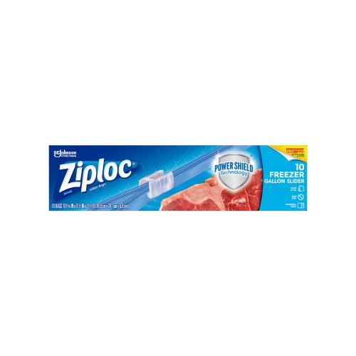 Ziploc Slider Freezer Bags - 1 gallons (10 Count (Pack of 2)),Clear - Image 3