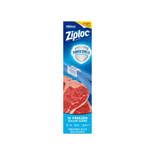 Ziploc Slider Freezer Bags - 1 gallons (10 Count (Pack of 2)),Clear - Image 2