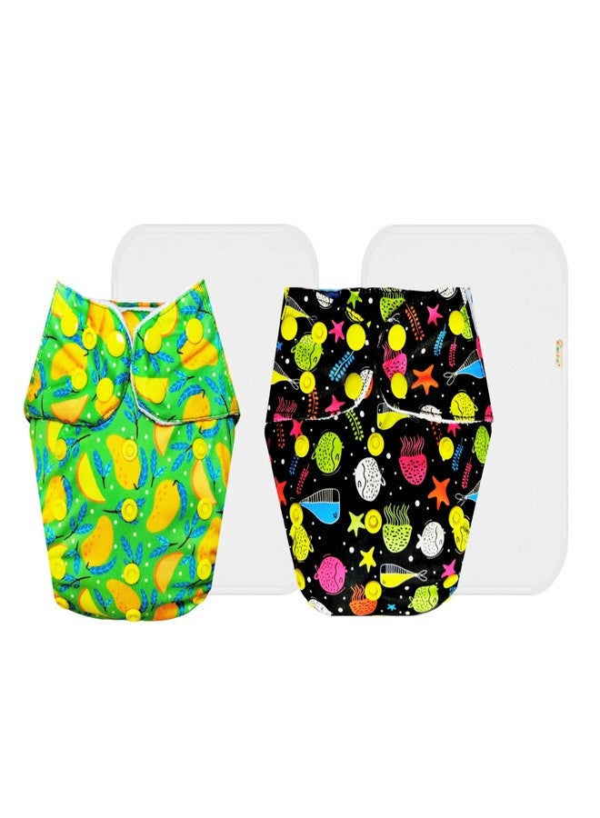 Dumbledo Premium Cloth Diaper with Cotton Insert (Pack of 2) | Hypoallergenic | Reusable & Washable | Travel Friendly | Perfect for Indian Summers | 3 Months - 3 Years | Unisex Baby - Image 1
