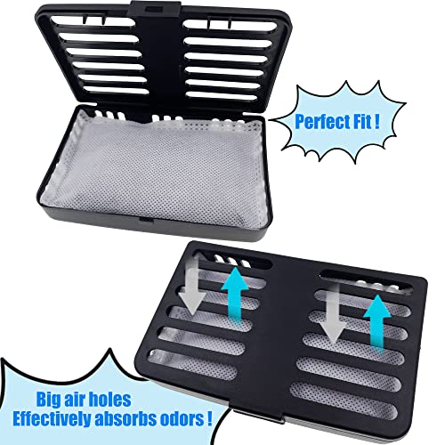 Shurex Trash Can Deodorizer Kit Stick-On Activated Carbon Odor Eliminator for Large Trash Cans, Indoor Kitchen Compost bins, Big Step or Touchless Sensor Garbage Cans (2 Black Kits) - Image 2