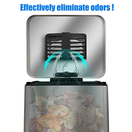 Shurex Trash Can Deodorizer Kit Stick-On Activated Carbon Odor Eliminator for Large Trash Cans, Indoor Kitchen Compost bins, Big Step or Touchless Sensor Garbage Cans (2 Black Kits) - Image 4