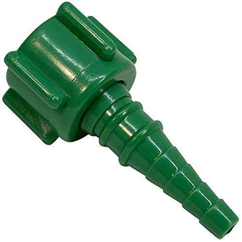 Westmed #0409 Swivel Barb Nipple Nut (Christmas Tree) Green Oxygen Tubing Connector - Pack of 5 - Image 1
