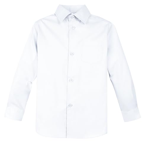 Spring Notion Big Boys' Long Sleeve Dress Shirt 14 White - Image 1