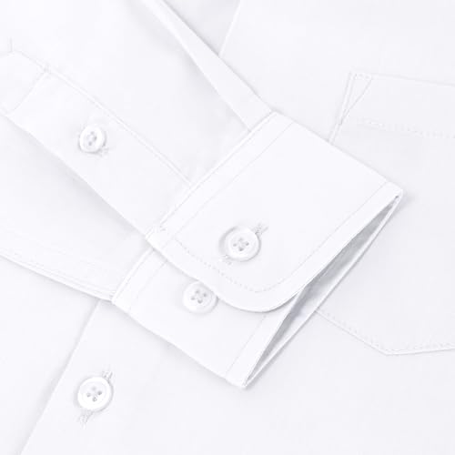 Spring Notion Big Boys' Long Sleeve Dress Shirt 14 White - Image 5