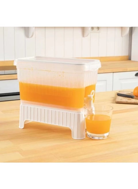 New Floria 6-Piece Juice Dispenser Set with Free Tablecloth – Multicolor Beverage Dispenser Set for Parties, Picnics & Daily Use