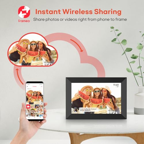 BIGASUO Digital Picture Frame, 10.1" Frameo Digital Frame WiFi with 32GB Memory, 1280x800 IPS Touch Screen, Send Photos/Videos from Your Phone Anywhere, Photo Gifts for Parents and Grandparents 2 Pack - Image 2