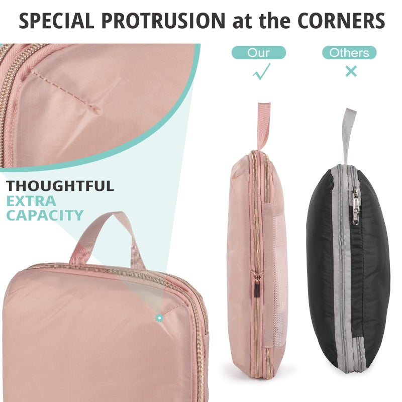 Bunnychill Expandable Compression Packing Cubes for Suitcases,6 Set Lightweight Compressible Travel Packing Organizer for Carry on Suitcase,Organizer Bags Set as Travel Essentials for Women - Image 4